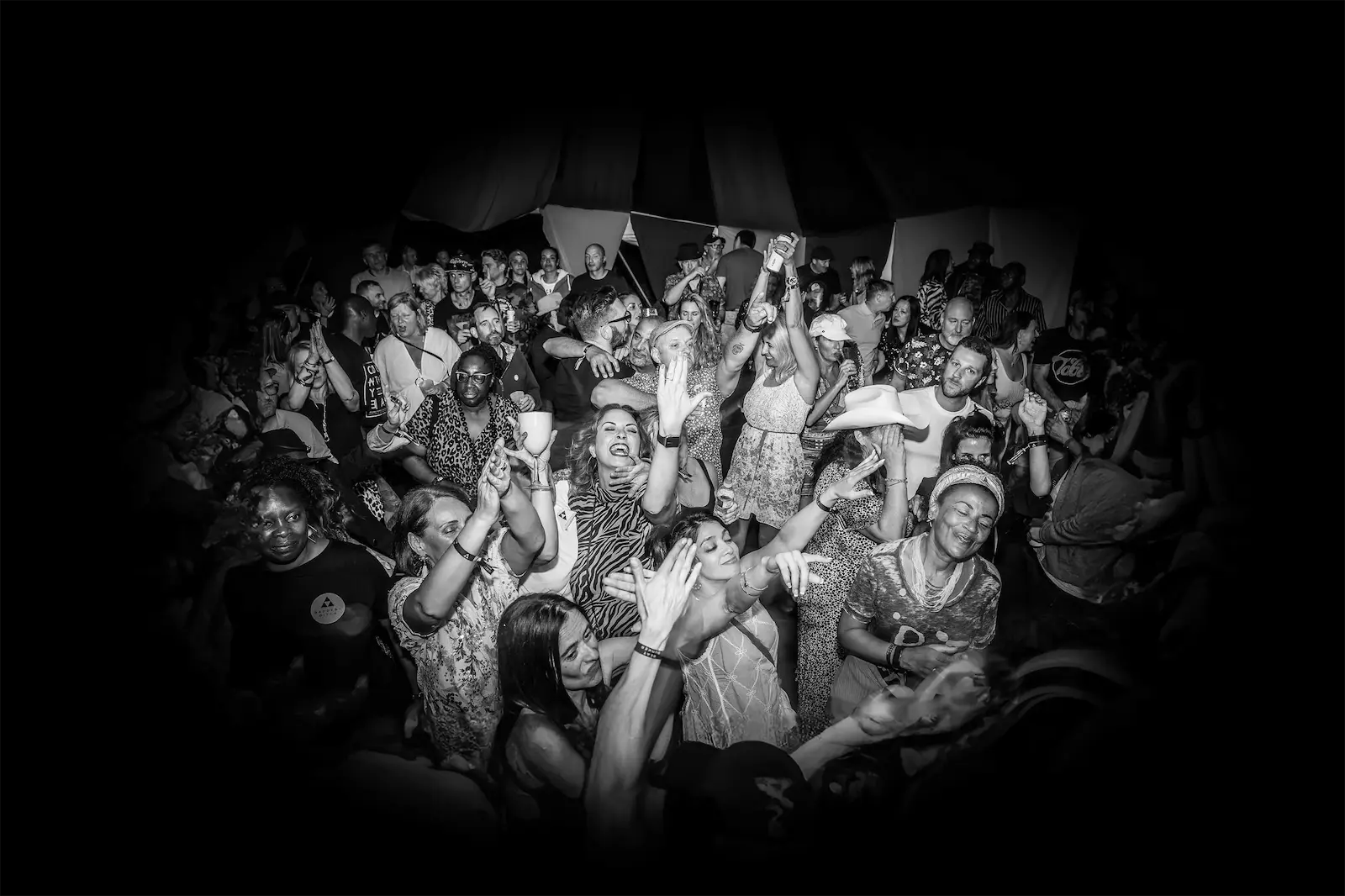 A packed dancefloor crowd at Beat Bunker 2025 in Bodiam.